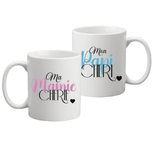 Duo de Mugs en Céramique | Mamie Chérie et Papi Chéri
