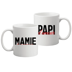 Duo de Mugs en Céramique | Mamie d’amour et Papi d’amour